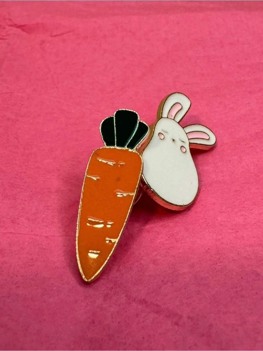 Bunny & Carrot Enamel Kids Earrings - White, Orange & Green
